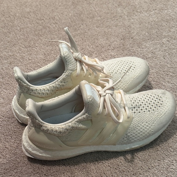 adidas Ultra Boost Cream White Athletic Shoes - Picture 1 of 3